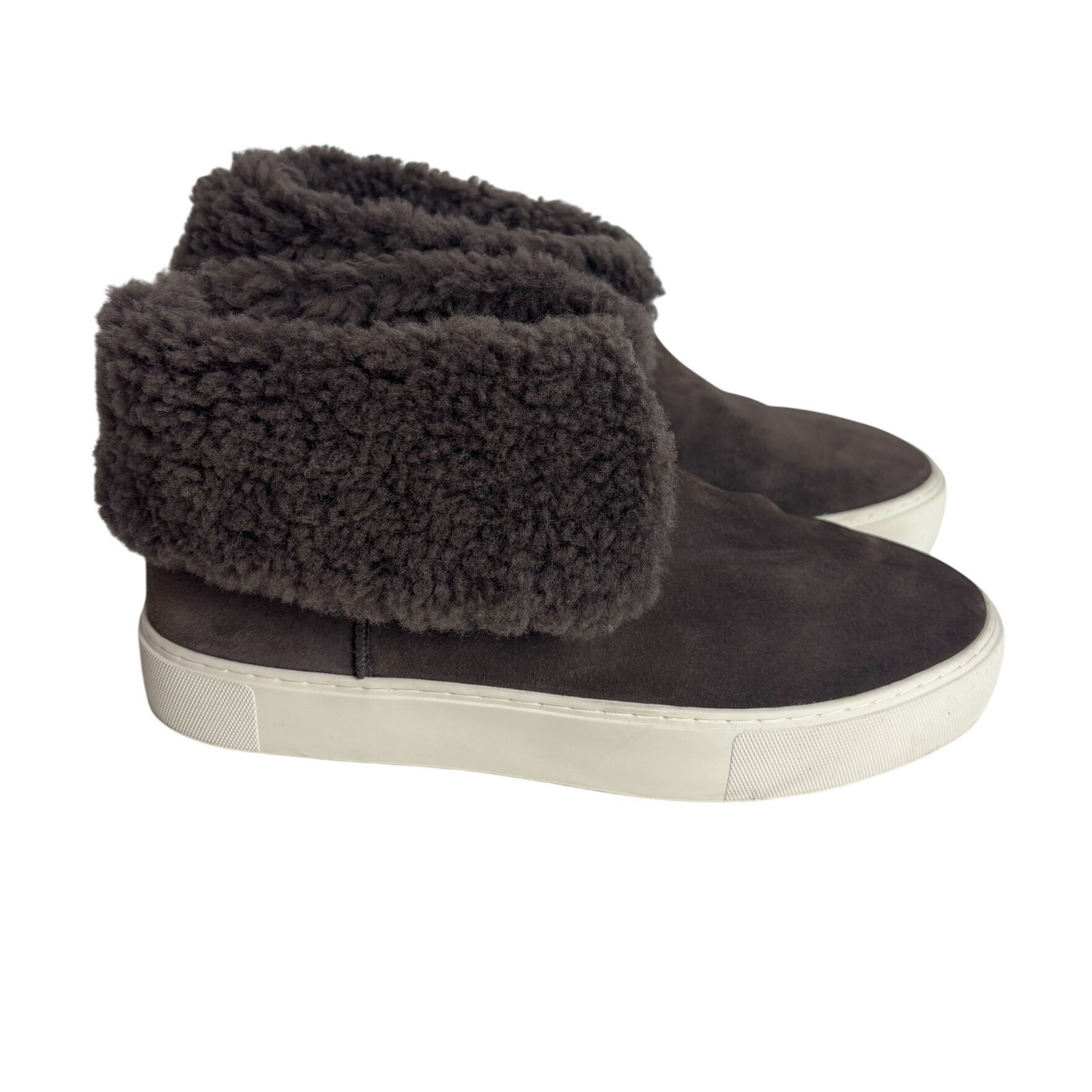 Ugg Deaven Suede Sheepskin Sneaker Boots Dark Grey 1123692 Womens 10